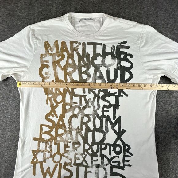 Marithe Francois Girbaud Graphic T-Shirt Mens Sz 2XL Paris NYC Spellout Y2K READ - Picture 7 of 10